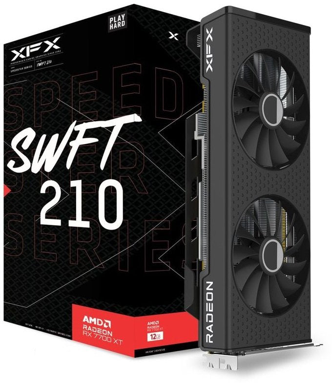 TARJETA DE VIDEO XFX AMD RADEON RX 7700 XT SPEEDSTER SWFT 210 DUAL FAN / 12GB/ GDDR6/ PCIE 4.0/192 BIT/GAMA MEDIA TARJETA DE VIDEO XFX AMD RADEON RX 7700 XT SPEEDSTER SWFT 210 DUAL FAN / 12GB/ GDDR6/ PCIE 4.0/192 BIT/GAMA MEDIA